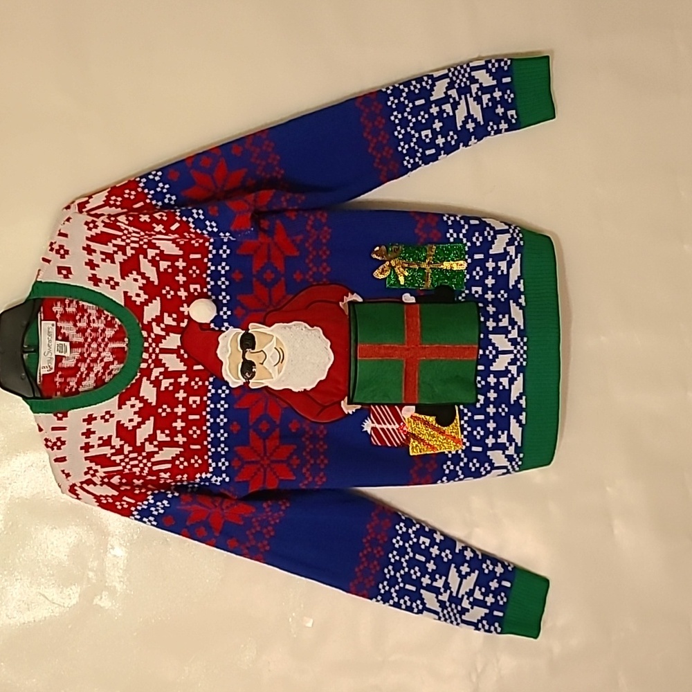 Jolly Sweaters Men's Ugly Christmas Sweater with Santa‎ Design - Size Medium
